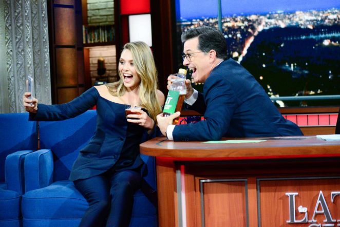 Elizabeth Olsen on 'The Late Show with Stephen Colbert' in New York